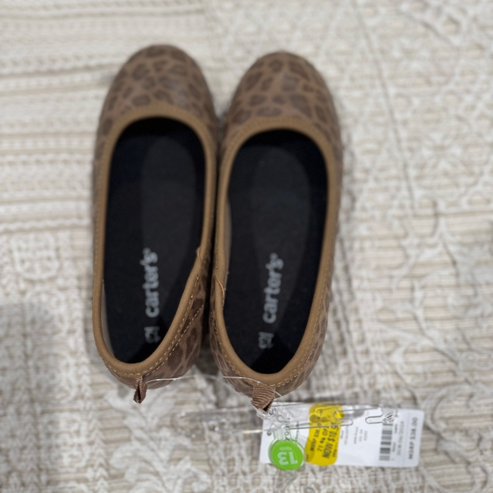Carter's Brown Leopard Print Kids Dress Shoes